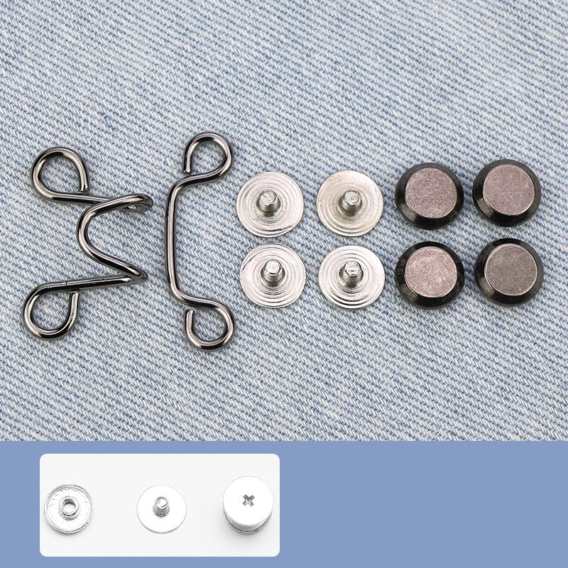 Adjustable Waist Sewing-Free Detachable Jeans Waist Stretch Big Change Small Adjustable Metal Button Waist Buttons: Large / S10