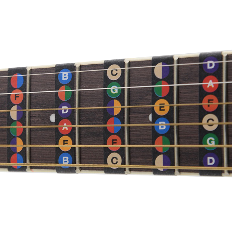 Gitarrenwaage-Aufkleber, Griffbrett, codierte Notizen, Etiketten, Aufkleber, Anfänger, Selbststudium, visuelle Anleitung, Gitarrenzubehör, Musikliebhaber ZYF