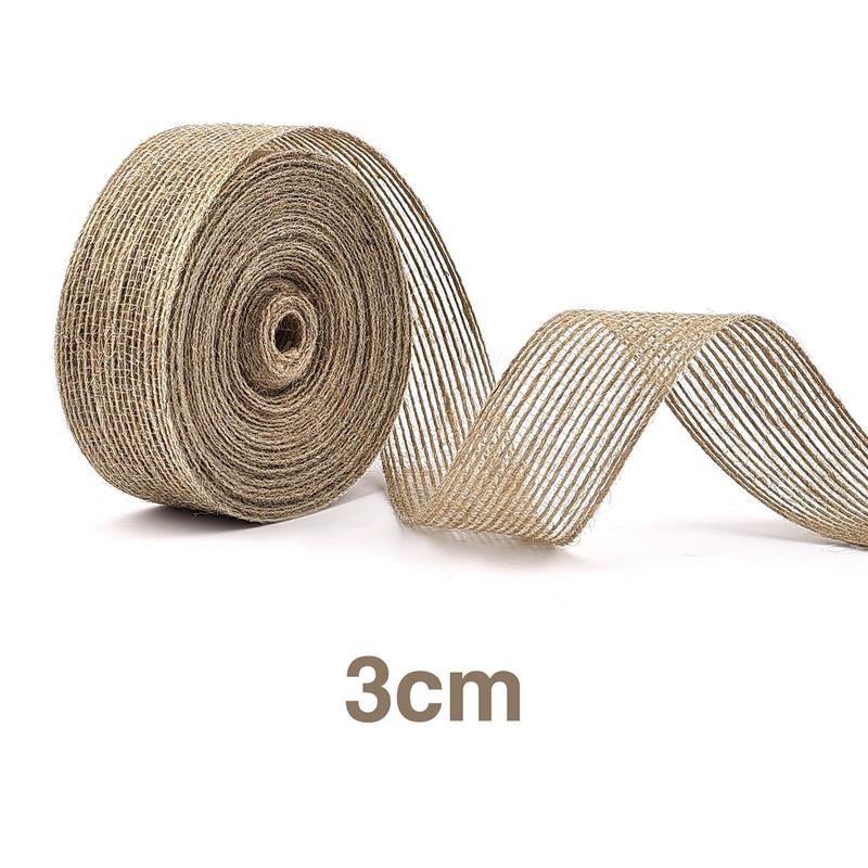 10M/Roll Jute Jute Rollen Hessische Lint Met Kant Vintage Rustieke Bruiloft Decoratie Party DIY Ambachten Kerstcadeau verpakking