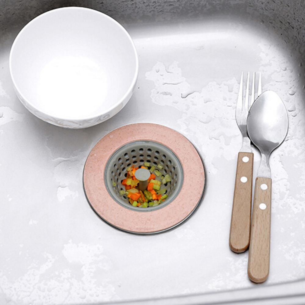 Kök filter silikon vete halm sil badrum dusch avlopp handfat avlopp täcka avlopp hårfilter 4 färg valfritt
