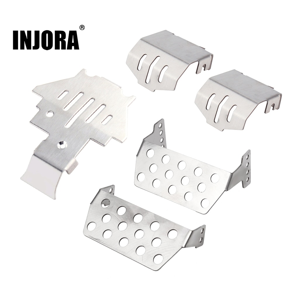 INJORA TRX4 Stainless Steel Chassis Armor Axle Protector Skid Plate for 1/10 RC Crawler TRAXXAS TRX-4