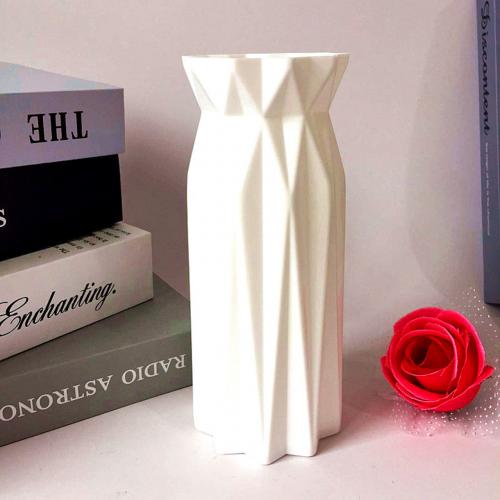 Geometric Origami Vase Flower Arrangement Pot Container Home Office Table Decor Arrangement Pot Vase Decoration Home Flower : White