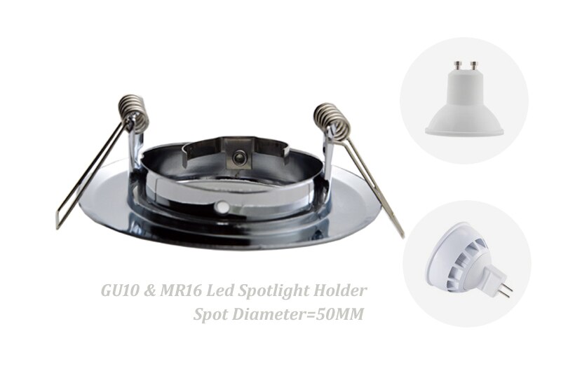 Round Silver Adjustable 83mm Diameter GU10 / MR16 Spot Light Housing LED Recessed Downlight Frame Ceiling Fixture