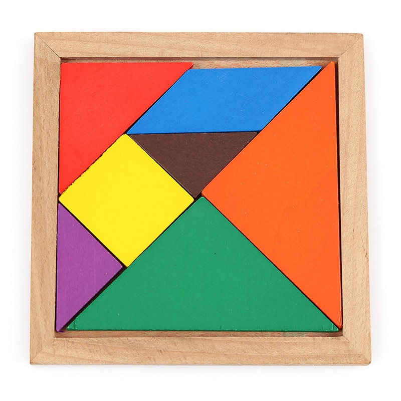 Farverigt træ tangram hjernevrider puslespil legetøj tetris spil førskole magination intellektuelt pædagogisk børnelegetøj