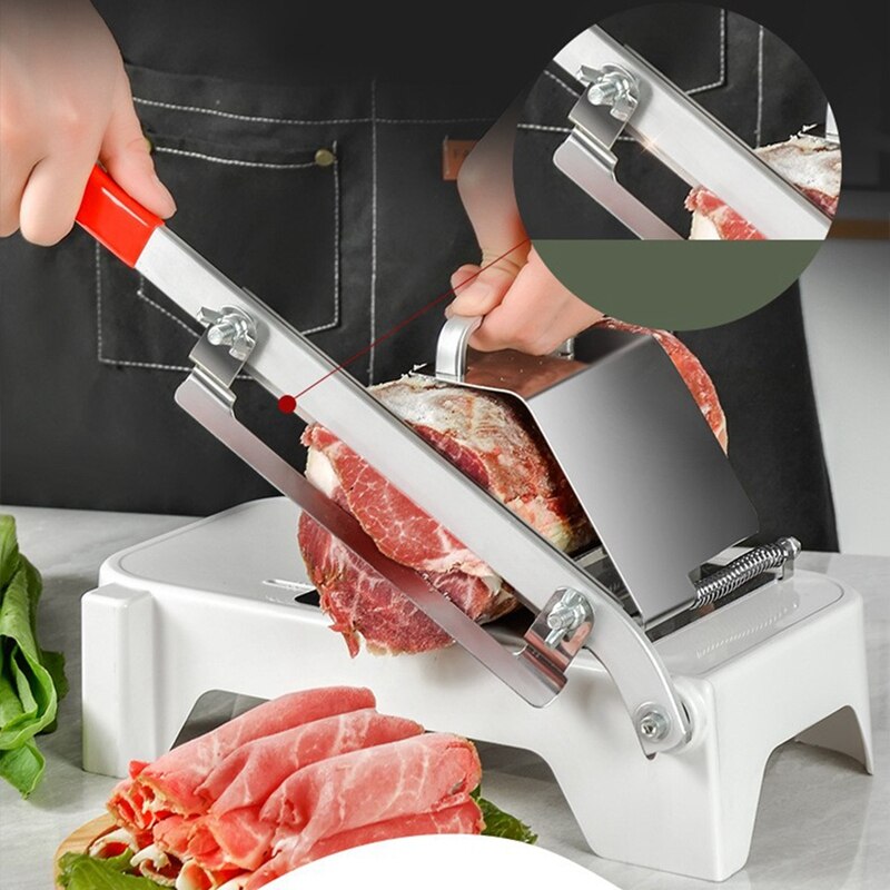 Manual Freeze Meat Slicer, Stainless Steel Meat Cutter Beef Mutton Roll Meat Food Slicer Slicing Machine for Home