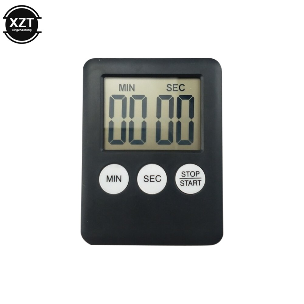 Temporizador de cocina magnético, reloj Digital para cocinar, hornear, LCD, cuenta atrás, alarma fuerte, alarma de cuenta atrás, reloj magnético, reloj para dormir, sup de cocina: Negro