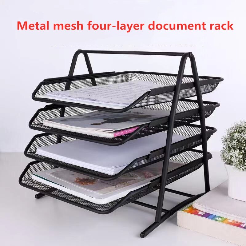 Office Filing Trays Holder A4 Document Letter Paper Wire Mesh Storage Organizer Metal Wire Storage Holder