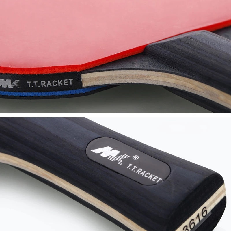 2Pcs/Lot Table Tennis Bat Racket Good Control Long Short Handle Ping Pong Paddle Racket Set With Bag