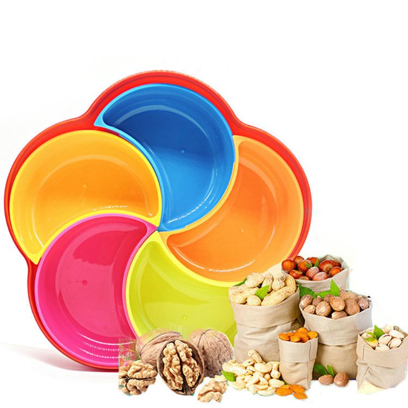 Multifunctionele Snack Platen Candy Box Met Deksel Huis Grote Capaciteit Vruchten Moer Opslag Dessert Lade Snack Schotel