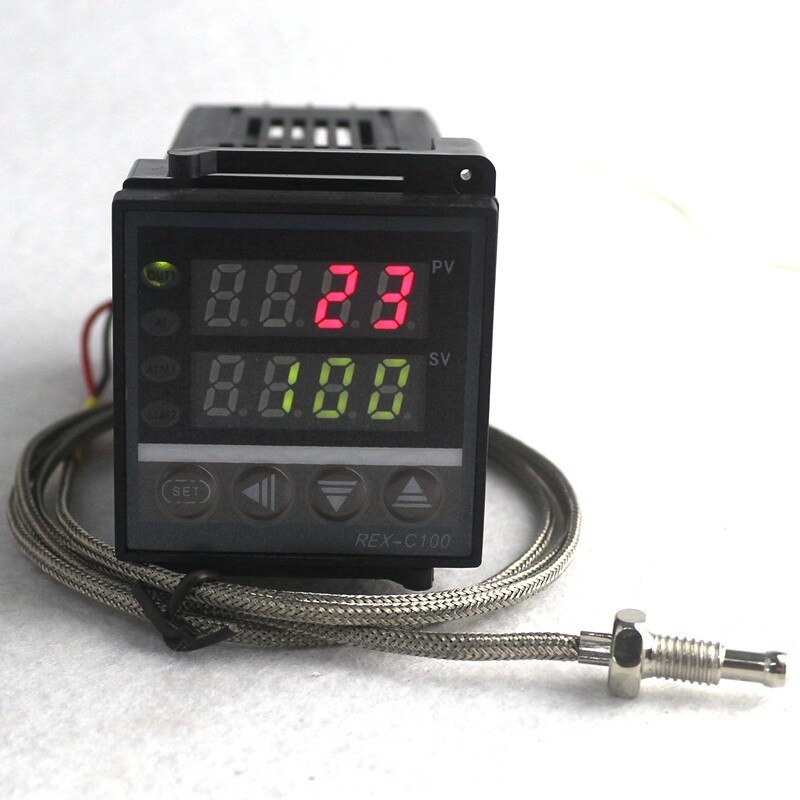 REX-C100 Dual Digital PID Temperature Regulator Controller with Thermocouple K Probe Relay Output Temperature Thermostat