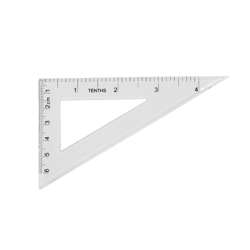 4 stk plast linjaler matematikk geometri linjal sett arkitekter skoletegning rekvisita (gjennomsiktig)