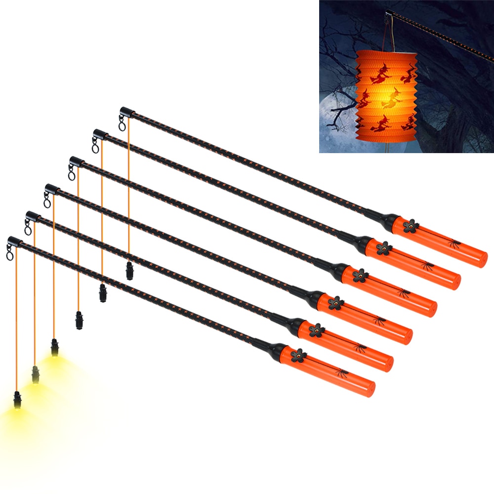 6pcs 50cm LED Electronic Lantern Stick Anti-rust Energy Saver Kids LED Lantern Stick for Christmas Halloween Decoration