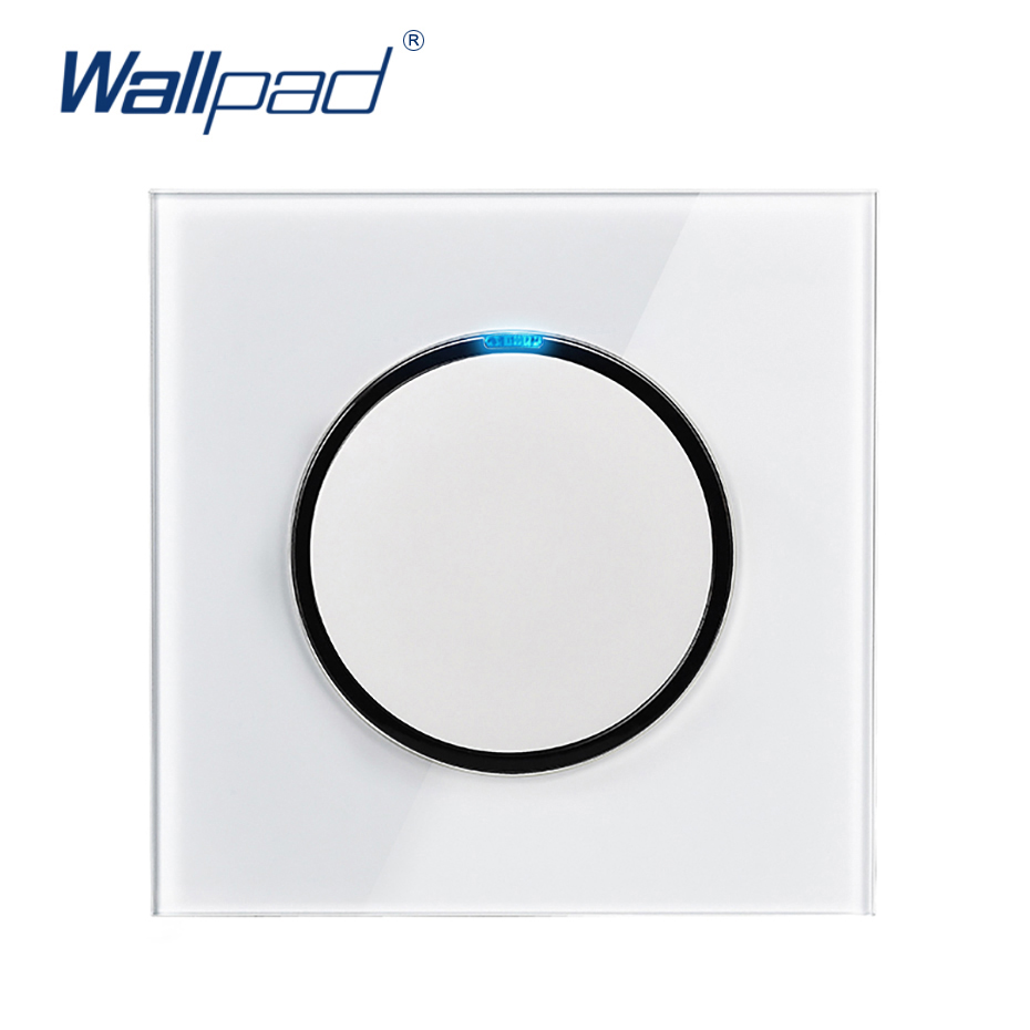 White Glass Panel 1 2 3 4 Gang Wall Light Switch Pass-through Cross Impulse Momentary Switch With Black Edge