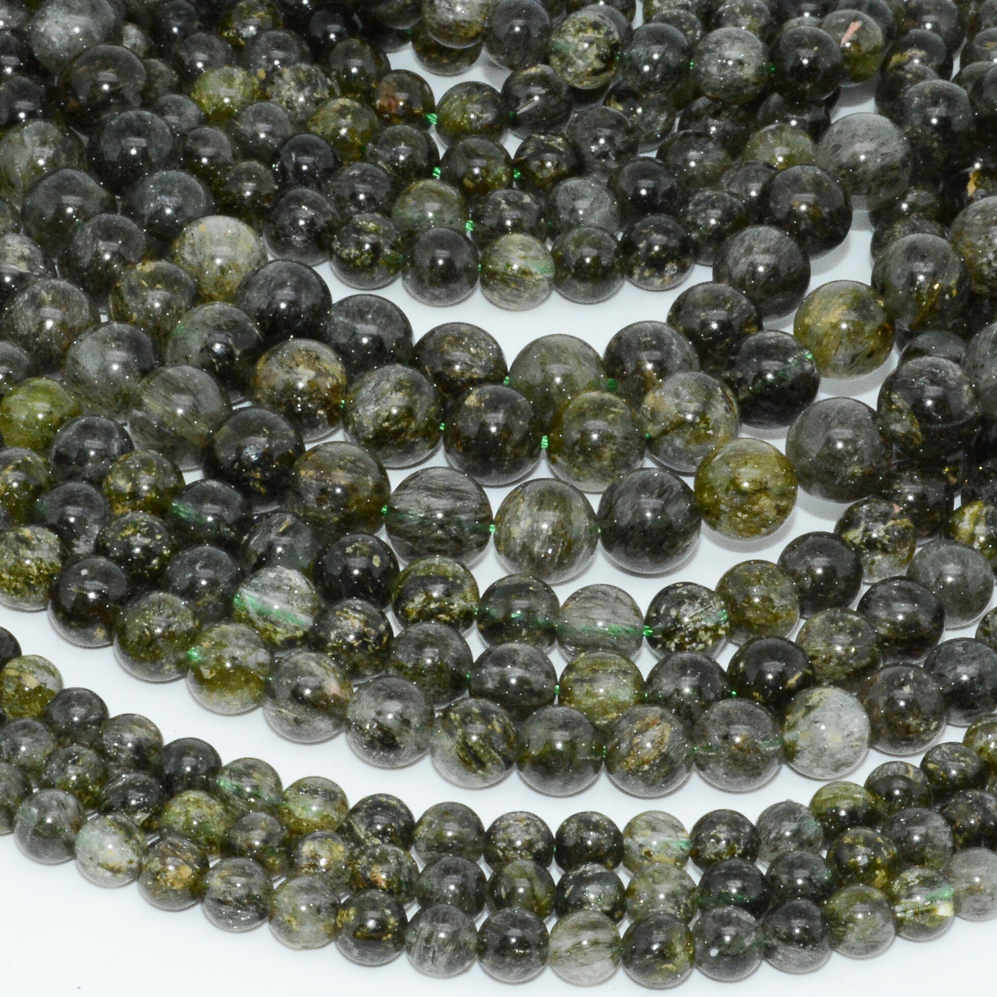 Natuurlijke Groene Rutilated Toermalijn Quartz Losse Ronde Kralen 6Mm, 8Mm, 10Mm