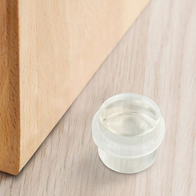 Houten deurstopper siliconenrubber zelfklevend anti-botsing deurwig stop thuis muur vloer meubelbescherming