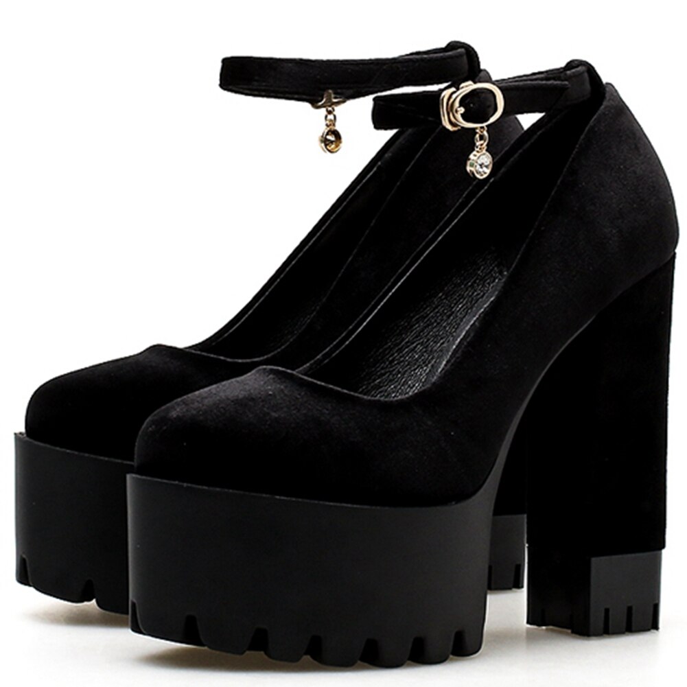 Sarairis Platform Summer Shoes Woman Pumps Female Chunky High Heels Buckle Strap Concise Pumps Women Shoes