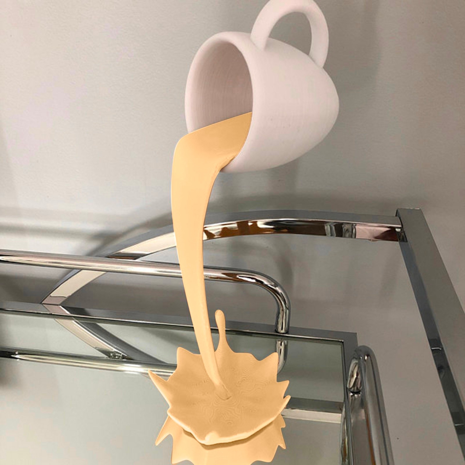 Floating Coffee Cup Mug Sculpture Kitchen Decor Pouring Spilling Splash Coffee Mug Tazas Mug Home Decoration: B