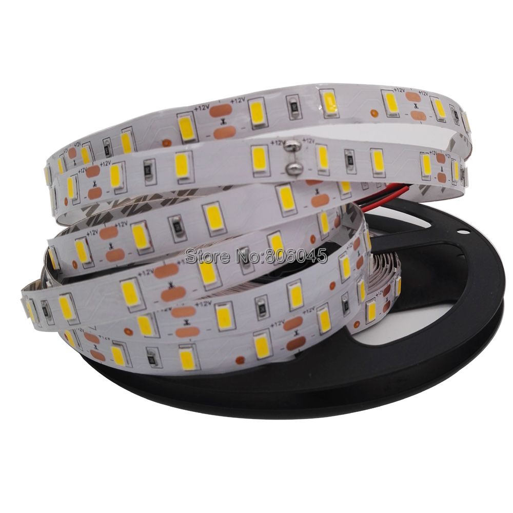 5m 5630 5730 LED Strip Light 12V IP20 IP65 Waterproof LED Stripe Flexible SMD Tape 300 LEDs Cool White Warm White Nature White