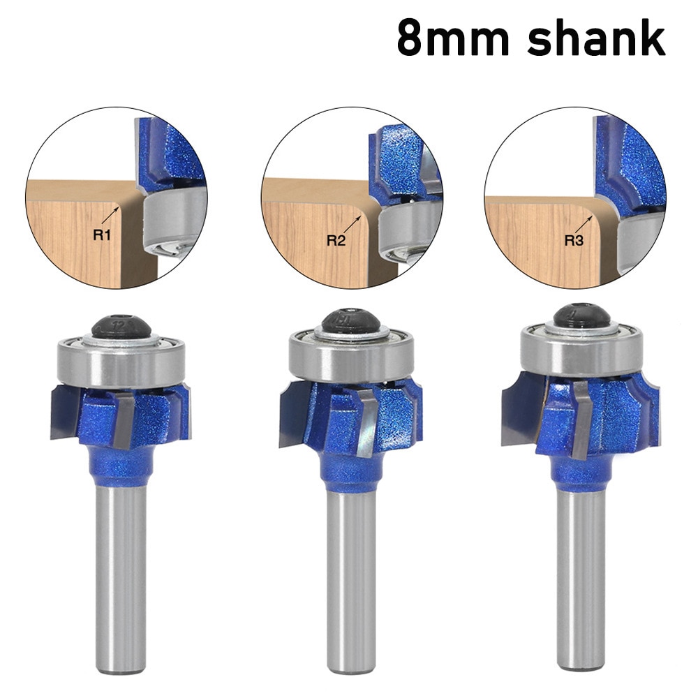 1pc 6mm 1/4 8 skaft  z4 hjørne rundfres  r1 r2 r3 treskjæring kantbearbeidingsmaskin klassisk kutter for tre 051-z4