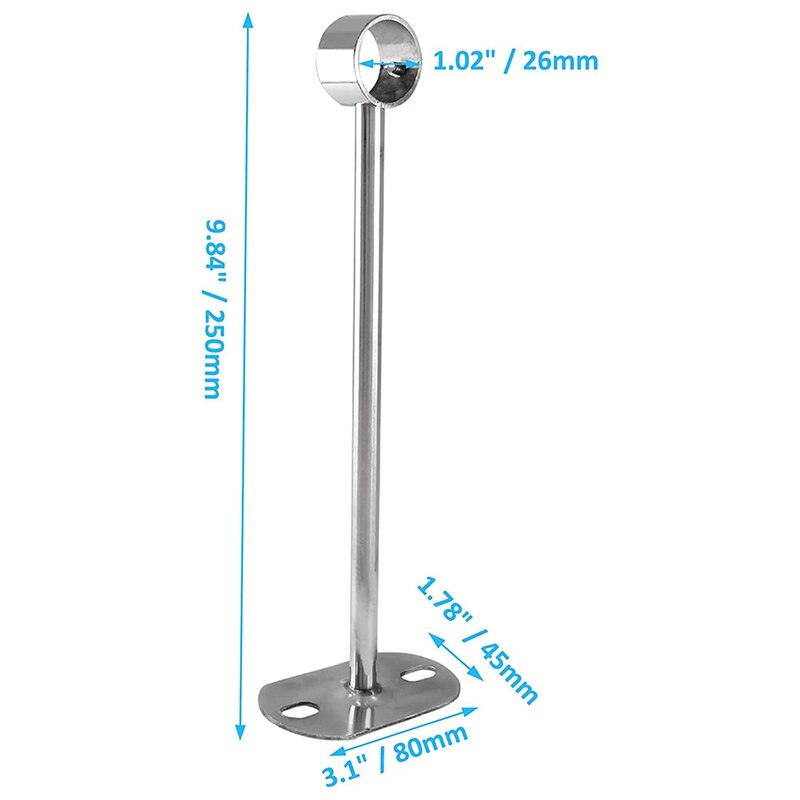 Plafond-Beugel, Garderobe Pijp Beugel, Garderobe Stang Hendel Ondersteuning Houder Pijp Flens Socket 2 Stuks