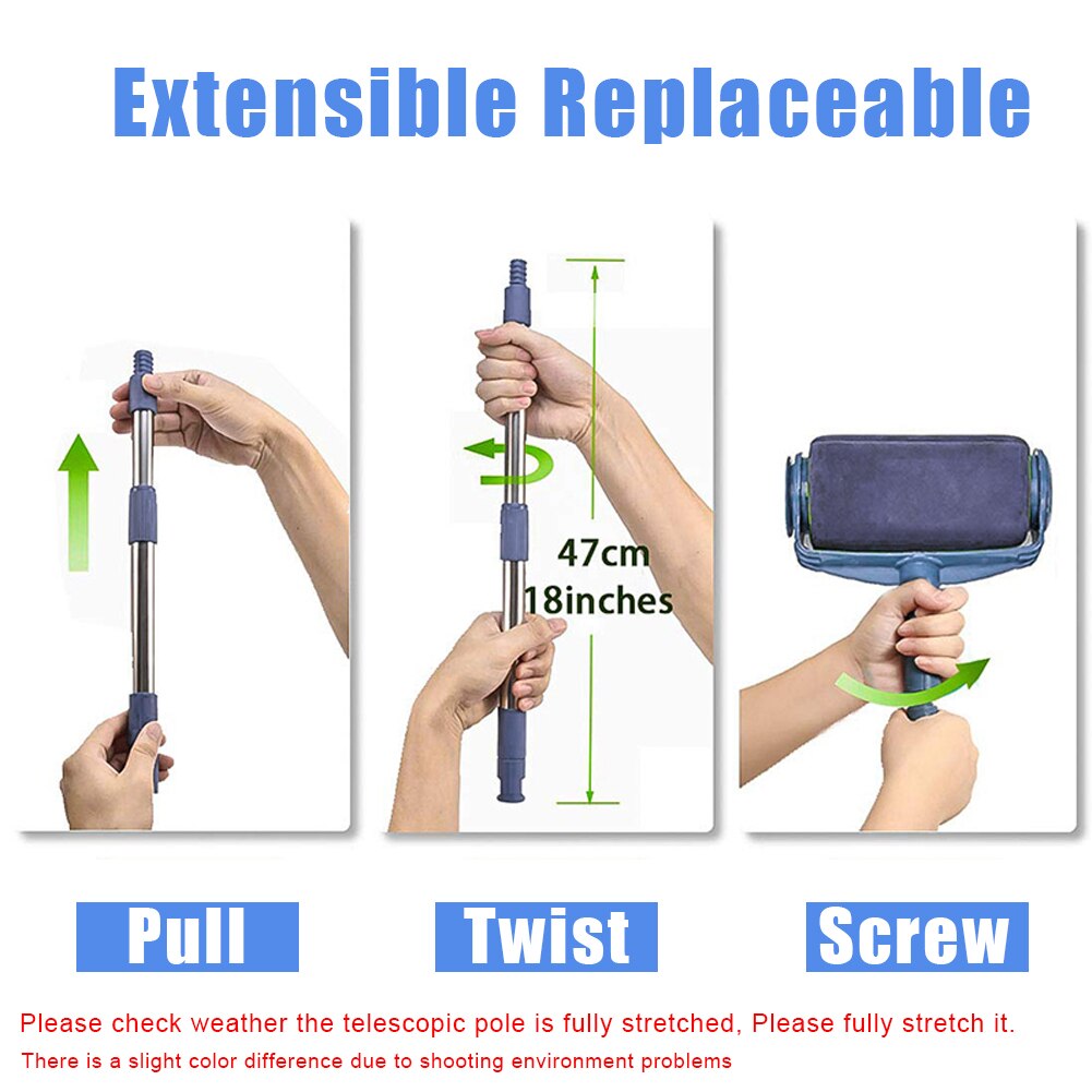 7pcs Multifunctional Paint Runner Pro Roller Brush Tool Set Paint Roller Set Room Wall Painting Brushes Set Home Repack Tool