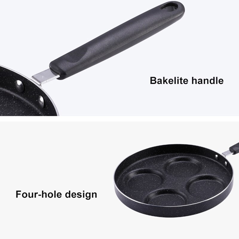 Mini Nonstick Gebakken Pan Vier-Gat Draagbare Voor Pannenkoeken Ontbijt Omelet Keuken HYD88