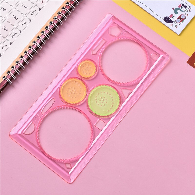 Geometric Ruler For Students Math Drawing Plastic Multifunctional Drawing Ruler Drawing Drafting Tools Learning Painting Tools: Red