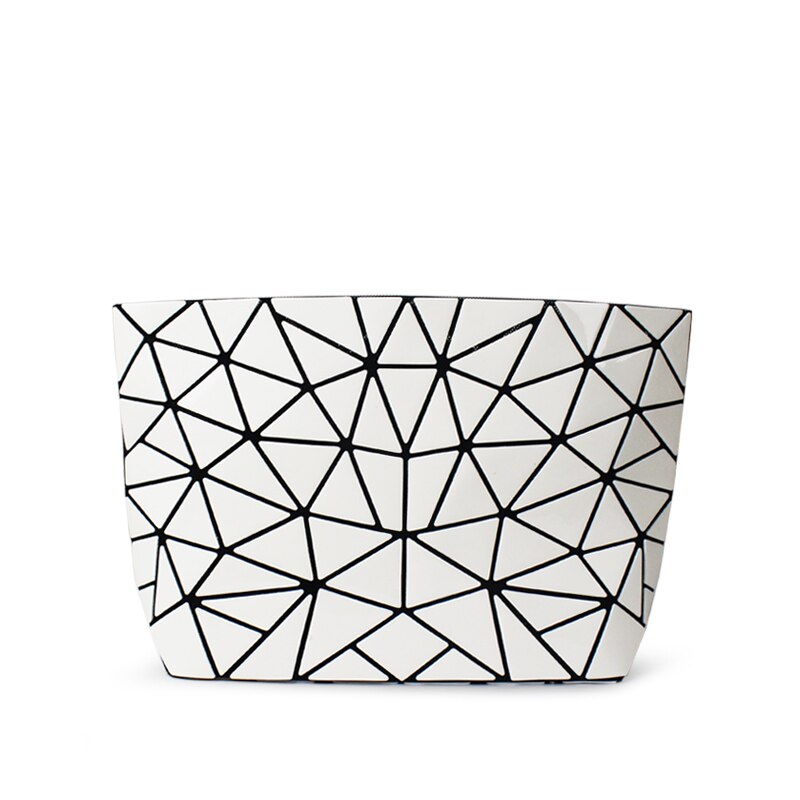 Neue Bao Taschen für Frauen Leucht Kette Lightnig sac bao Tasche Diamant Geometrie Schulter Taschen Einfachen Klapp Messenger Taschen bolso: White