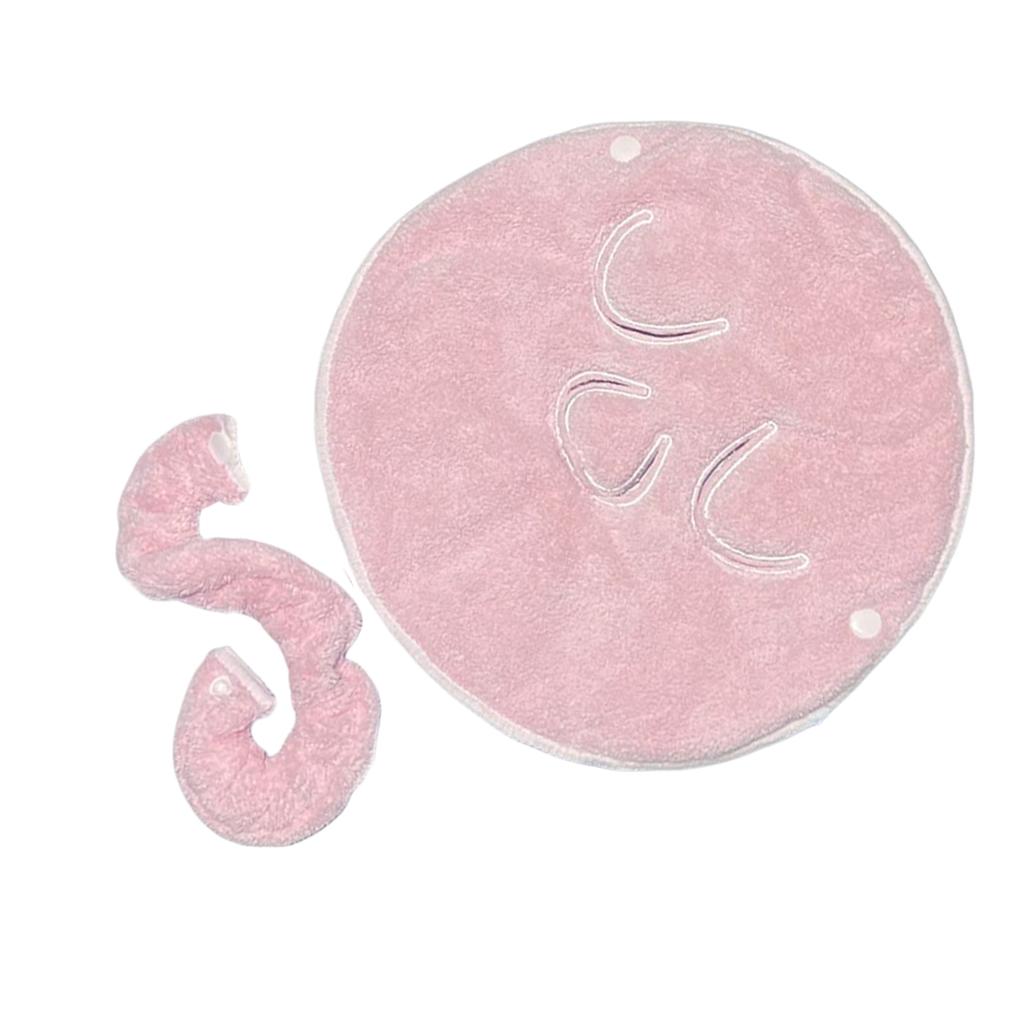 Facial Towel Mask Hydrating Rejuvenation Coral Fleece Beauty Salon Face Mask for Women Girls Sister - Single Hole Pink: 3 Hole Strap Pink
