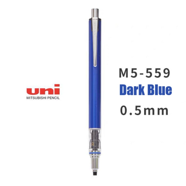 1pcs uni M5-452/M5-450T/M5-559 Kuru-toga mechanical pencil Automatic Pencil 0.5mm Rotating lead student office: M5-559 Dark Blue