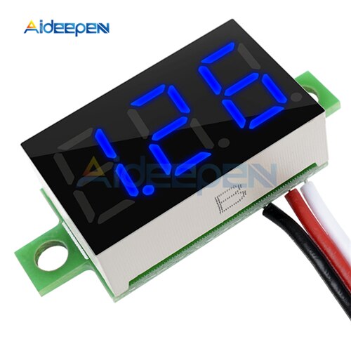 0.36 tommer  dc 0-30v mini digital voltmeter spændingstester meter led skærm elektroniske dele tilbehør rød / grøn / blå skærm: Blå