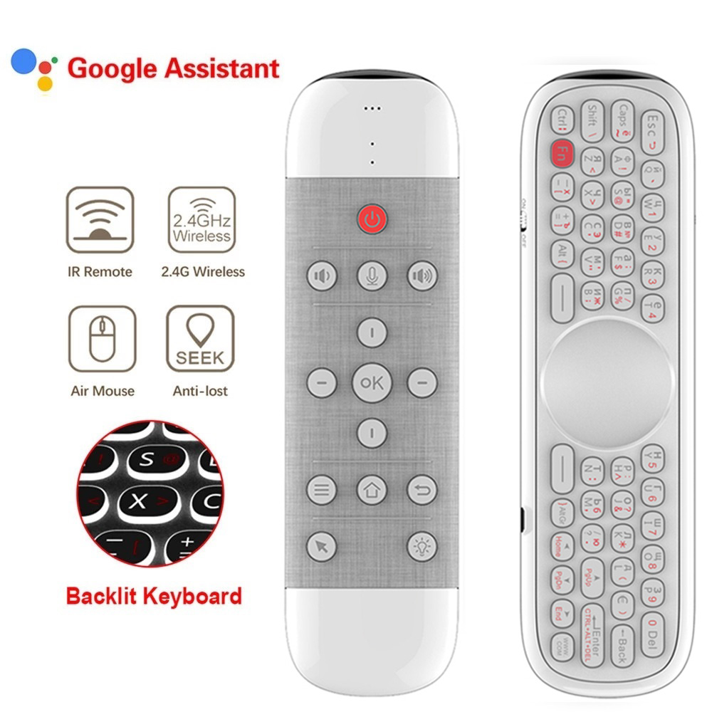 VONTAR-mando a distancia W2 Air Mouse para caja Android tv, dispositivo inalámbrico con micrófono, 2,4G, giroscopio, para H96 MAX X88 pro, PC