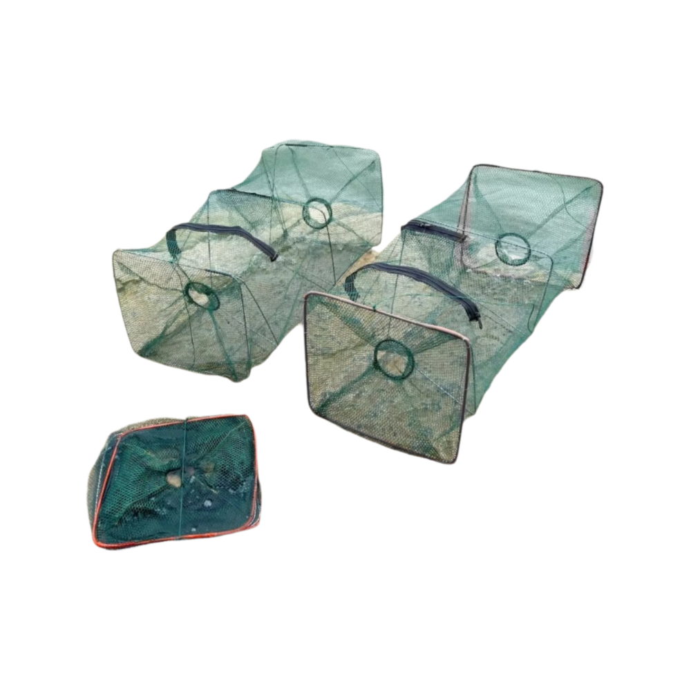 Draagbare Rechthoekige Visval Netto Nylon Mesh Visgerei Werpnet Viskooi Opvouwbare Dip Netto Kooi voor Krab Garnalen Rivierkreeft