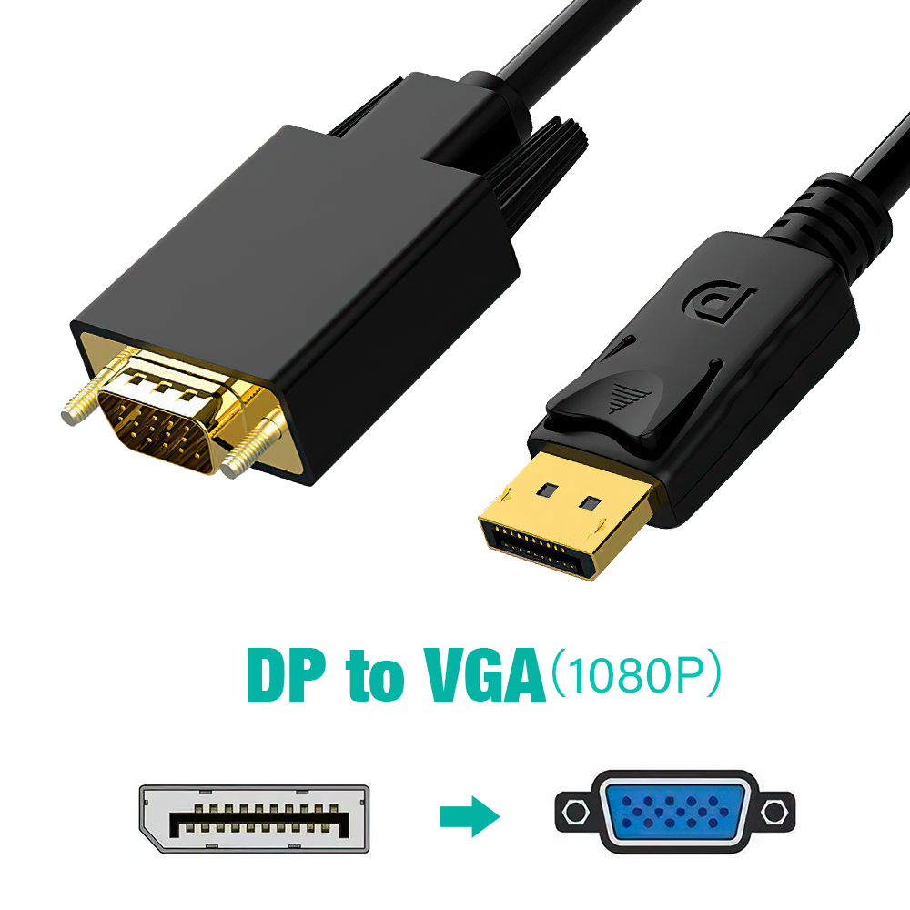 1.8m displayport-hdmi-kaapeli dp uros-uros vga dvi hdmi video-audiokaapeli 4k 1080p tietokoneeseen kannettavaan tietokoneeseen televisio projektori näyttö: Sininen