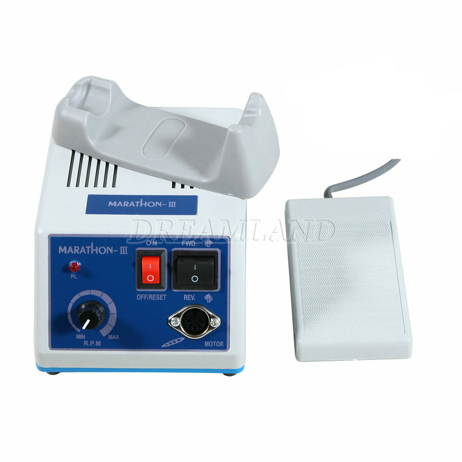 Micromotor eléctrico MARATHON para laboratorio Dental, 35K RPM, recta de velocidad lenta contraángulo de pieza de mano/10 taladros de fresas/100 tazas de pulido