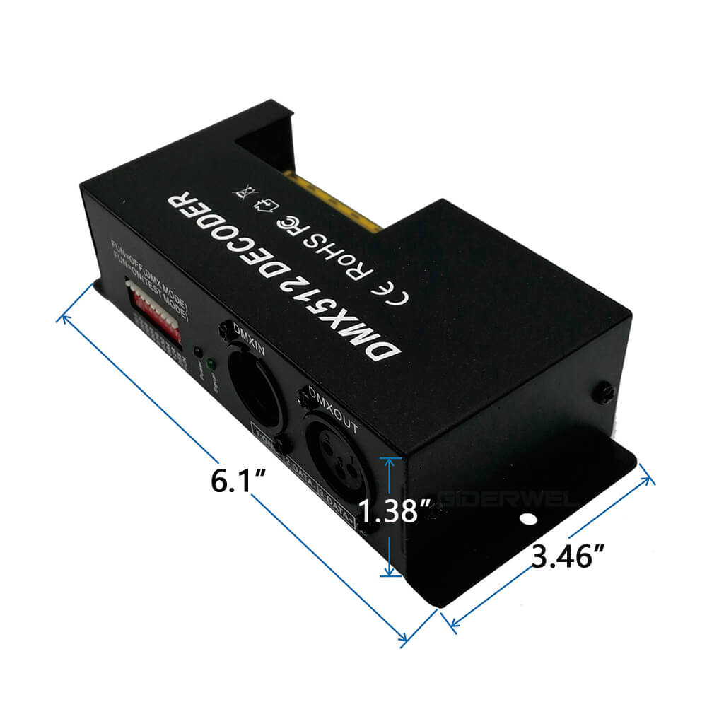 DMX 512 4 Channel decoder stage LED lighting controller PWM dimmer driver 30A input DC12V-24V RGB led bar dmx decoder