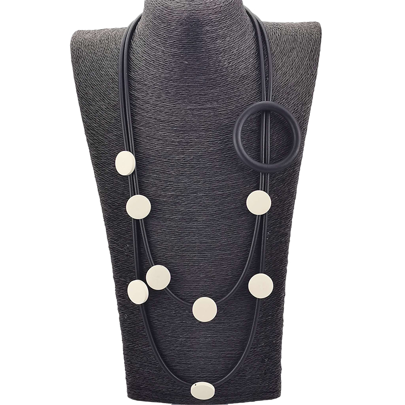 Collana colorata in stile etnico bohéaspetto Moda donna design di lusso Gioielli in gomma Collane con ciondolo Accessori per costumi Gioielli: Rosso ruggine