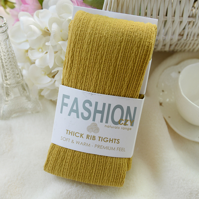 Verdicken warm Twist Gestreiften Frau strumpfhosen Herbst Winter Strumpfhosen Baumwolle gestrickte strümpfe Multi farben Collant Femme Strumpfhose: Gelb / DesignA-lian