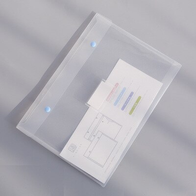 Envelope Folder PP Plastic Storage Pouch Holder Paper Document File Folder Organizer Bag with Snap Button Closure: blue