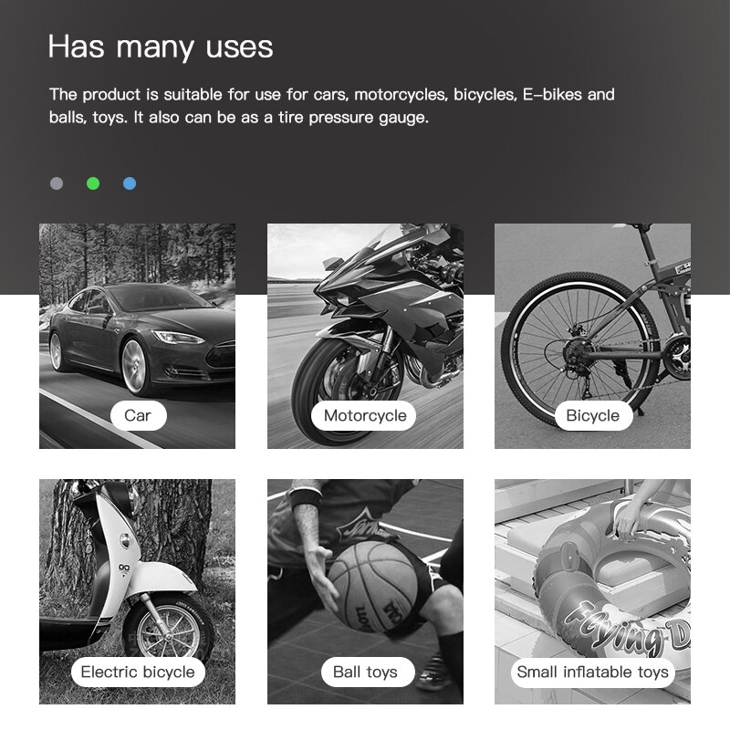 Inflator Car Compressor Led Light Psi Pump Tyre Max Bag Accessories Box Power Battery Time Air