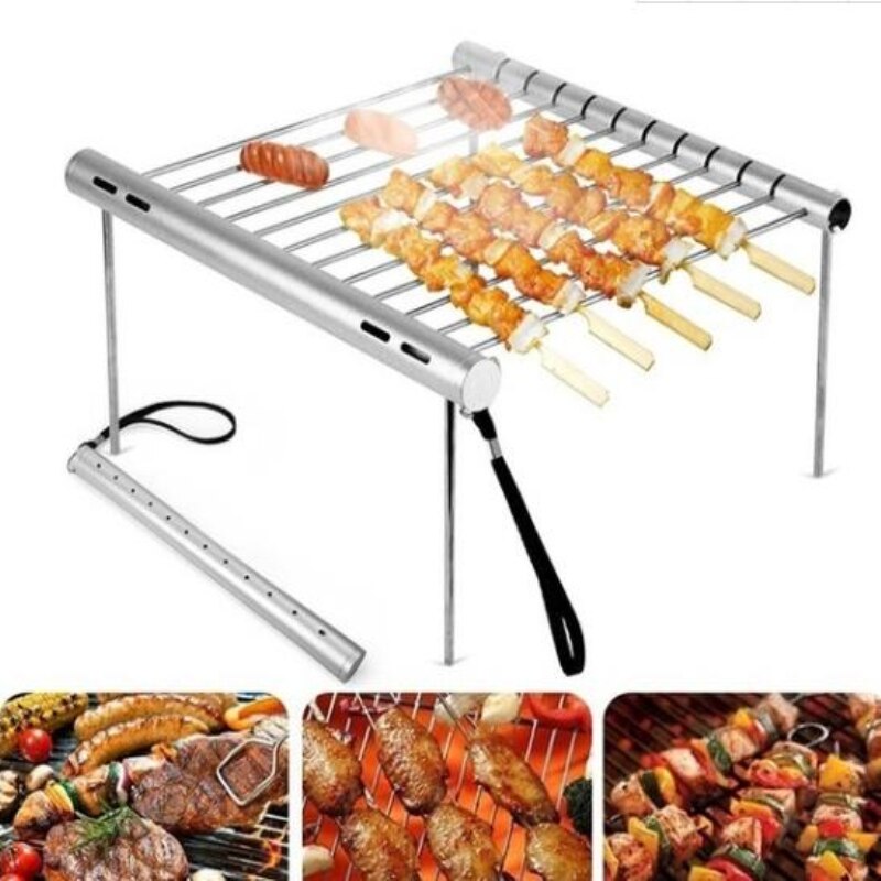 Draagbare Roestvrij Staal Bbq Grill Vouwen Bbq Grill Mini Pocket Bbq Grill Barbecue Accessoires Voor Thuis Park Gebruik