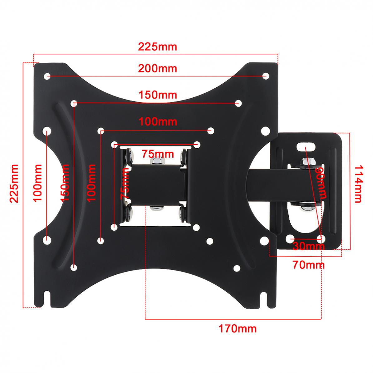 35KG Adjustable TV Wall Mount Bracket Flat Panel TV Frame Support 15 Degrees Tilt for 14 - 42 Inch LCD LED Monitor Flat Pan