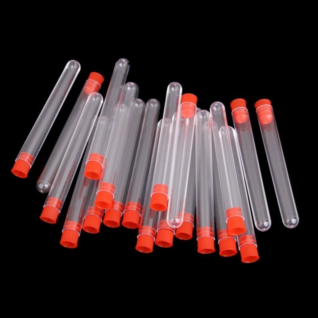 60 stuk Test Buizen 15ml (16x150mm) clear Plastic Test Tube Set met Caps en Rack