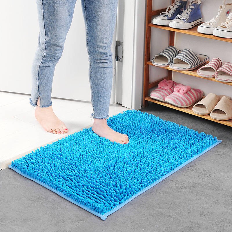 Tapis de bain grande taille bon marché, tapis épais à mémoire de forme, tapis de bain, salle de bain, salon, porte de salle de bain, tapis de pied absorbant B: Lake Blue