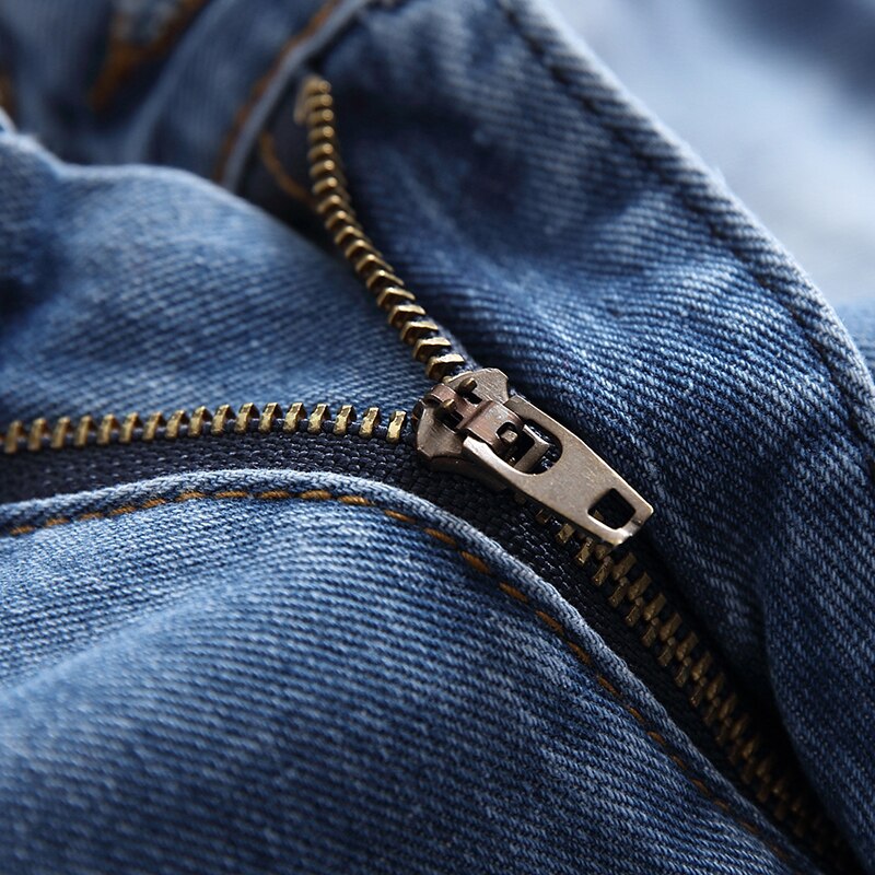 Bukser homme merke revet hull denim jeans menn klassiske menn jeans blå 29-42 rette jeans herre