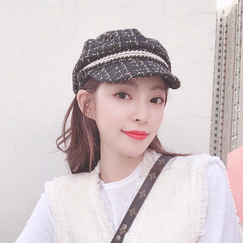 Hat lady spring and summer white thunder hat web celebrity octagonal hat versatile cap