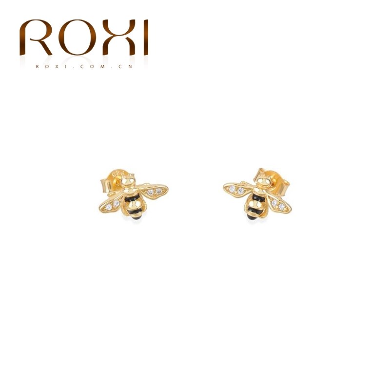 Roxi Punk Animal Snake Kraakbeen Oorbellen Voor Vrouwen Meisjes Leuke Insect Bee Kat Piercing Mooie Stud Oorbel Zilver 925 Sieraden: Bee A gold