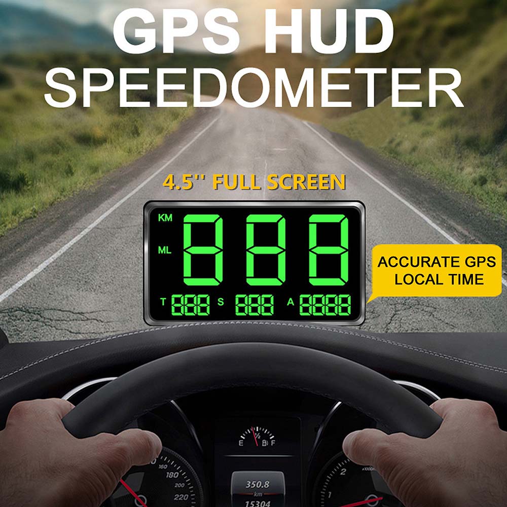 Digitaalinen auton gps-nopeusmittari nopeusnäyttö hud mph pyörälle moottoripyörälle auton korkeusnäyttö suurikokoinen näyttö