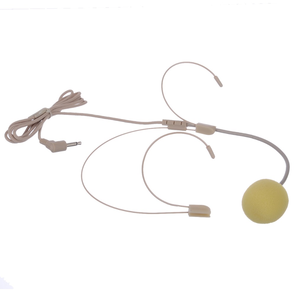 Juego de auriculares con doble gancho para la oreja, cabezal de micrófono con cable, auriculares multifuncionales, micrófono con Mini enchufe de 3,5mm para podio Speech