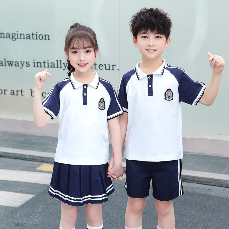 school girl uniform summer style boy British style children's middle school uniforms for primary school students